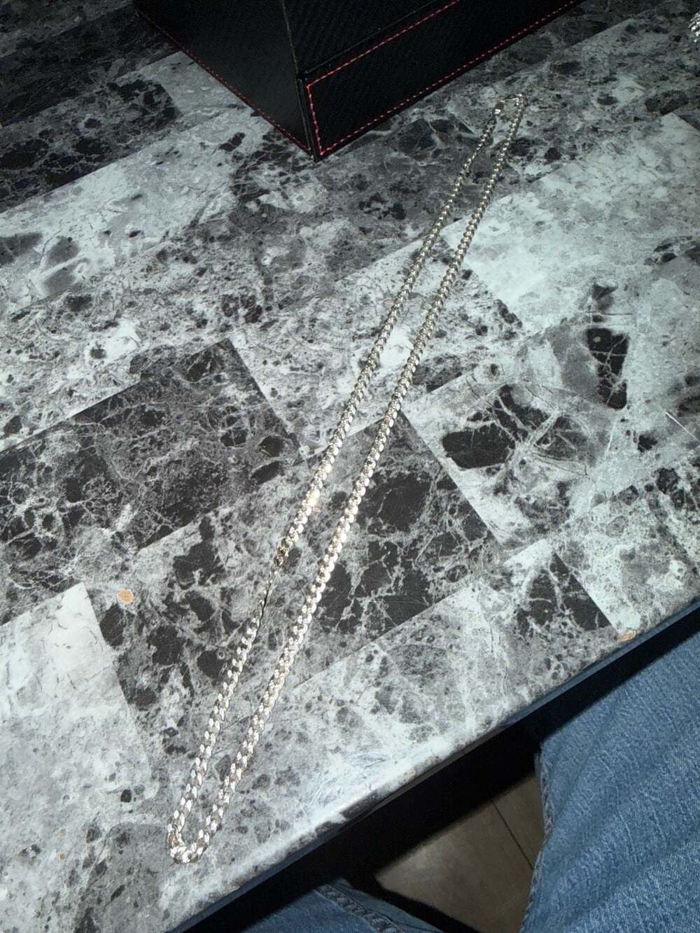 ITALY 925 SOLID Sterling Silver Diamond-Cut CURB Chain Necklace 26 inch